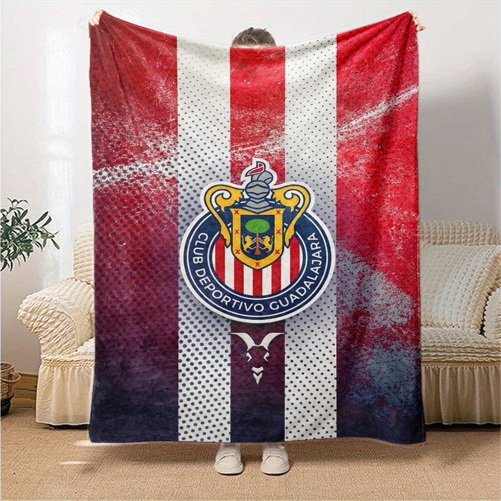 Chivas Guadalajara Print Flannel Blanket High Quality Warm Comfortable Cover for All Seasons Perfect for Gifts Home Decor