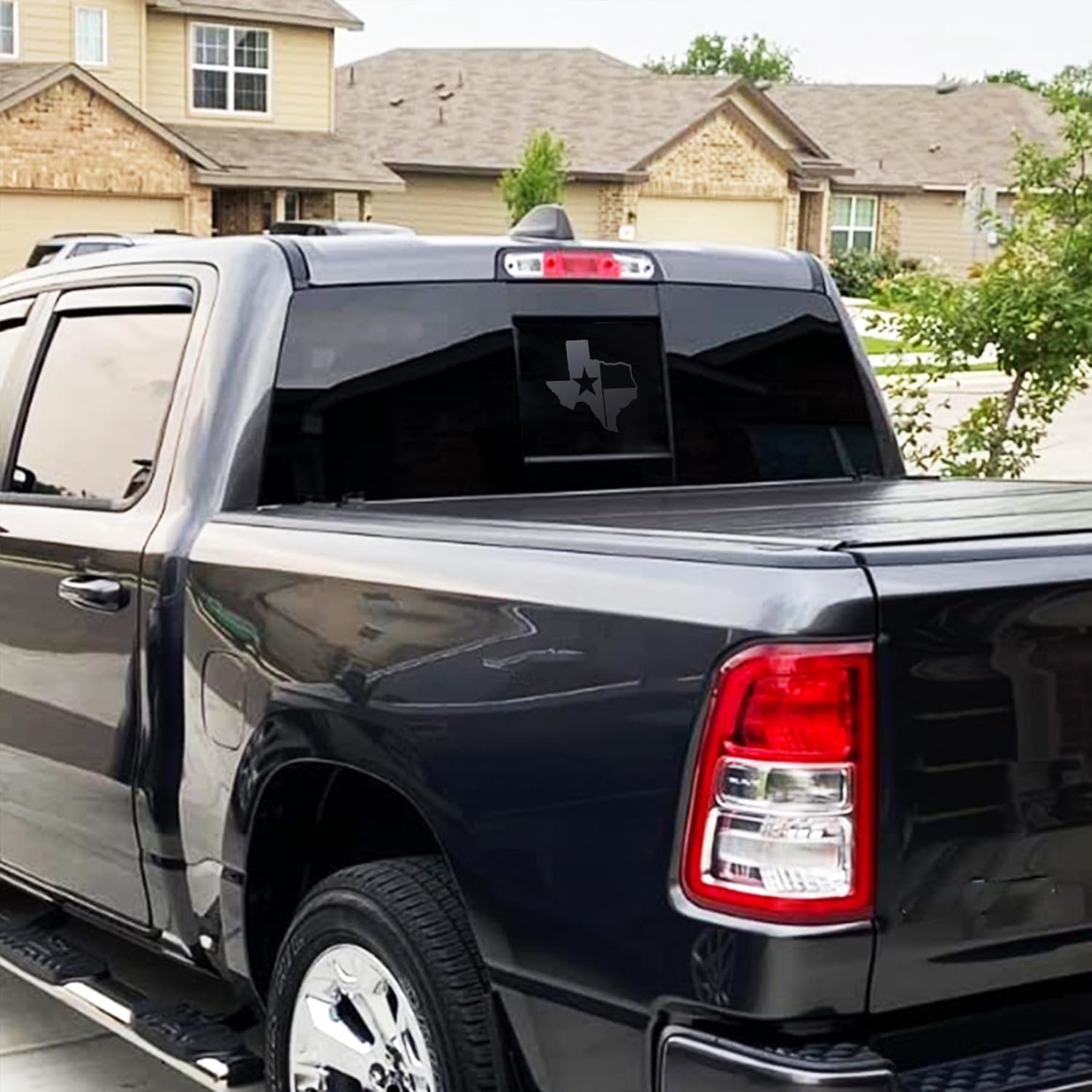 

for Sierra Silverado Rear Middle Window Shape of Texas Flag Decal, Matte Black Shape of Texas Flag Decal, Back Window Flag Decal