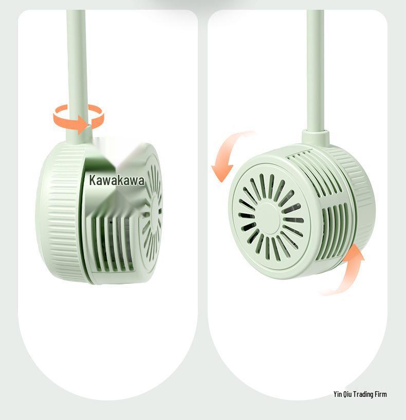 Portable USB Leafless Hanging Neck Fan - Silent, Compact, Foldable, Ideal for Outdoors