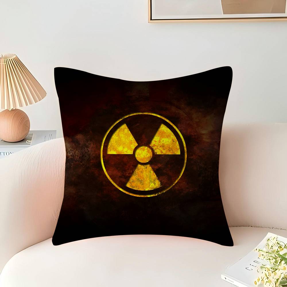 Creative Radiation Logo Pillow Cover Sofa Cushion Cover Home Room Decoration Children Gift