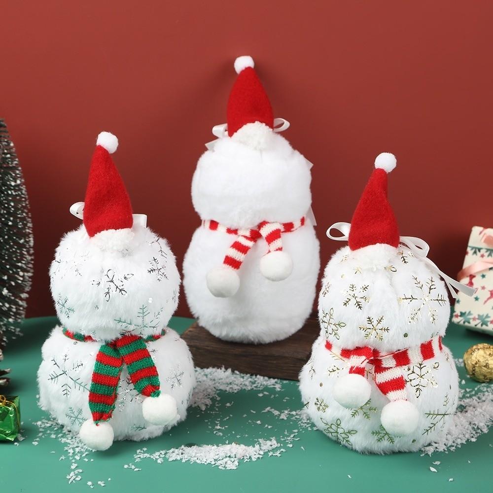 Portable Plush Snowman Doll DIY Christmas Snowman Candy Packagin Christmas Snowman Candy Bag