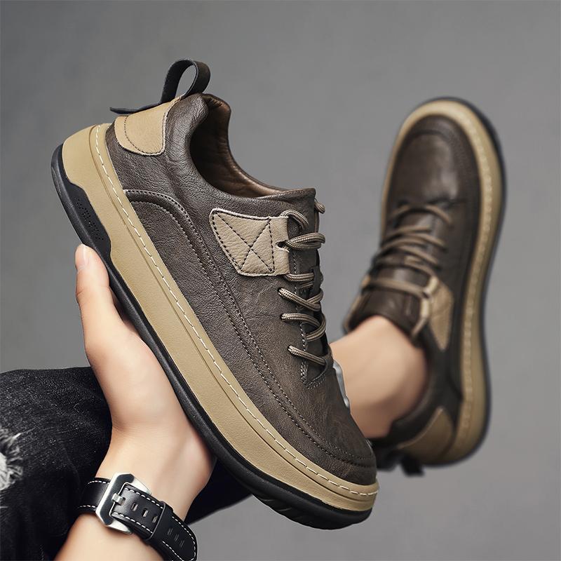 Outdoor Business Formal Casual Shoes New Luxury Brand Leather Mens Shoes Cow Leather Soft Men Sneakers Designer Skateboard Shoes