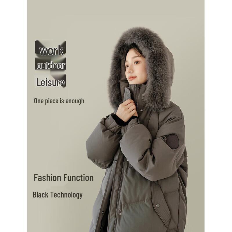 INMAN Women's Long Goose Down Hooded Winter Coat