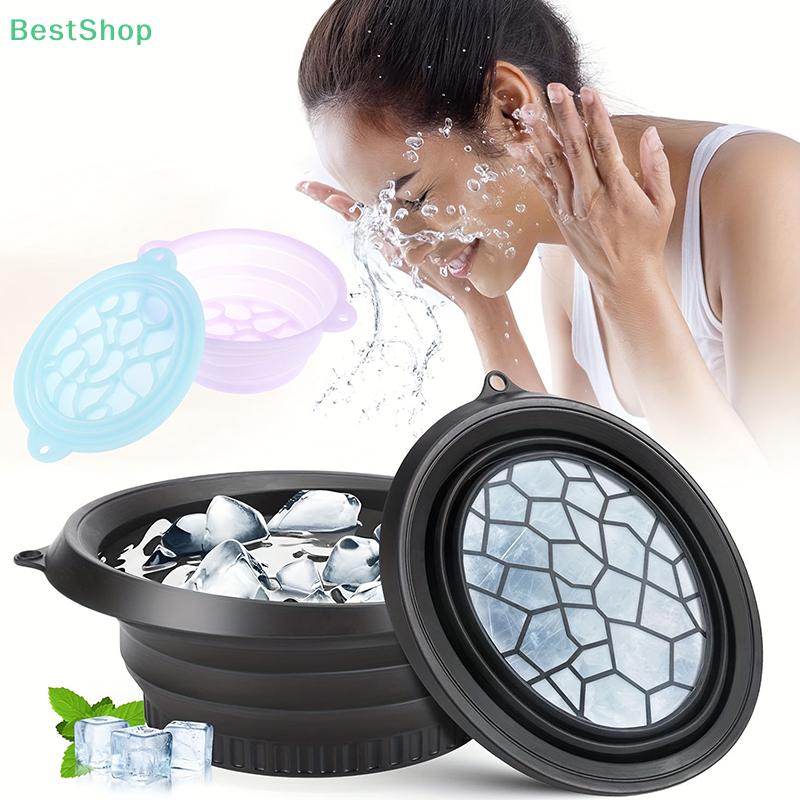 Portable Silicone Foldable Face Ice Bath Bowl Facials Wash Basin