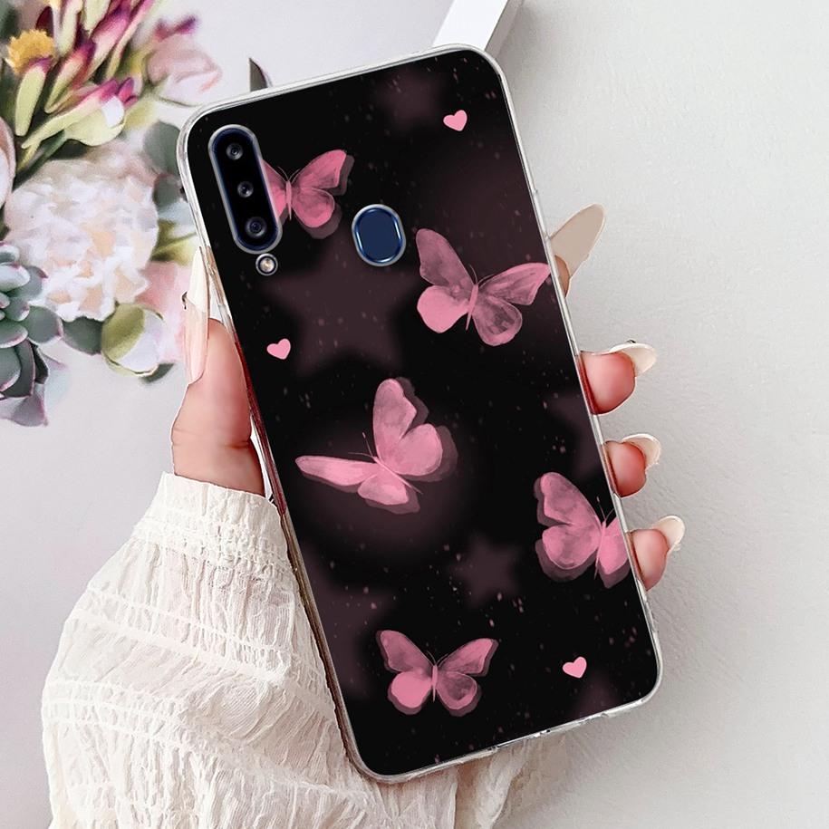 Case For Samsung Galaxy A20 A20e A20s Cover Fashion Flower Butterfly Soft Silicone Clear Bumper For Samsung A30 A 30 A 20 Covers