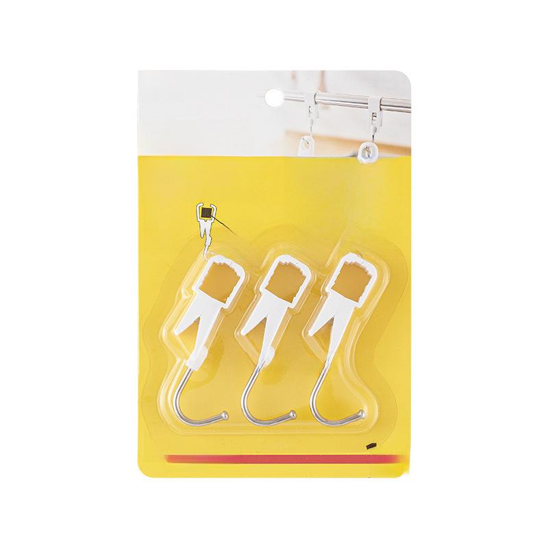 Pipe Hook Kitchen Clip: Punch-Free Movable Plastic Clamp with Rotating S-Shaped Hook