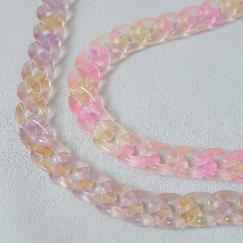 New Woman Bag Accessory Parts Neon Chain Candy Crossbody Resin Luxury Strap Women Hanging Chains Acrylic Shoulder Chain