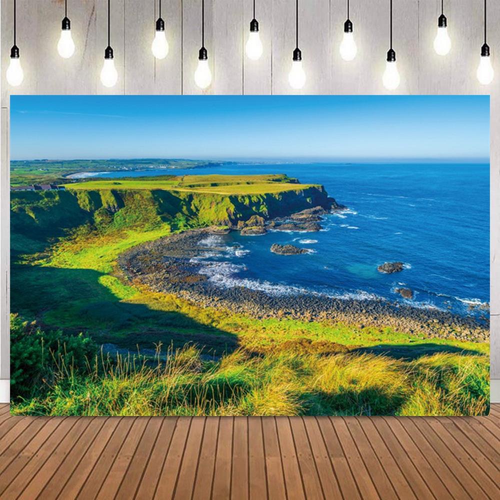 Alpine Lake Mountain Scenery Photo Backdrop Seaside Natural Landscape Photography Background for Portrait Shooting Home Decor3