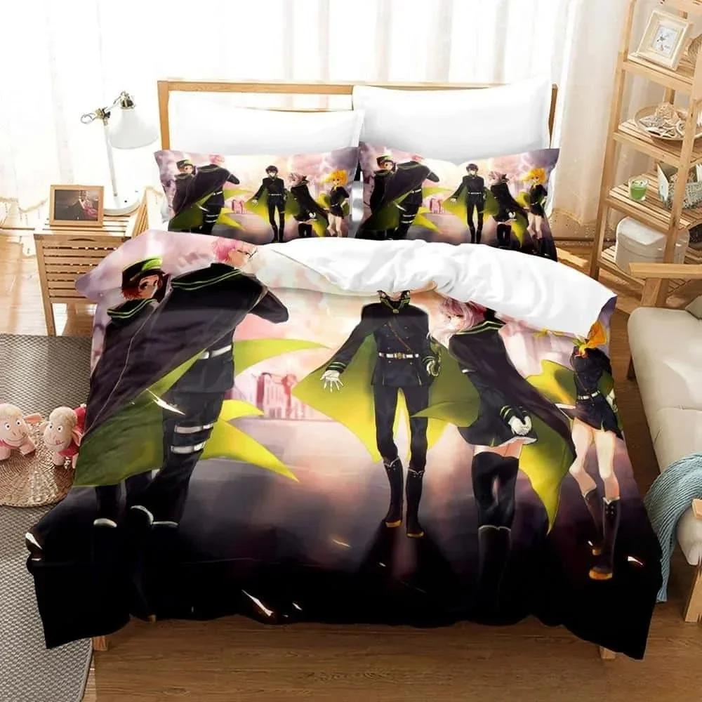 3D  Seraph of the End Printed Bed Set Duvet Cover Pillowcase Bedding Set Bed Linen Sheet Quilt Cover Full Queen King Size