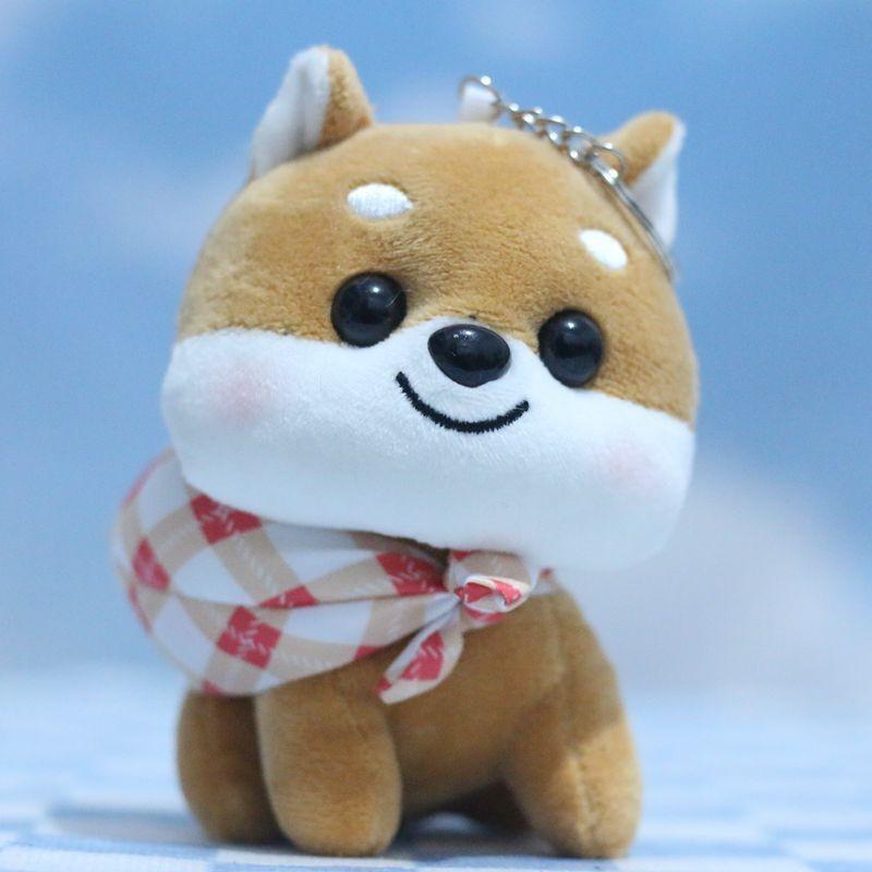 

Endearing Shiba Inu Plush Toy Keychain Cute Soft Dog Backpack Pendant Height 12cm розовый
