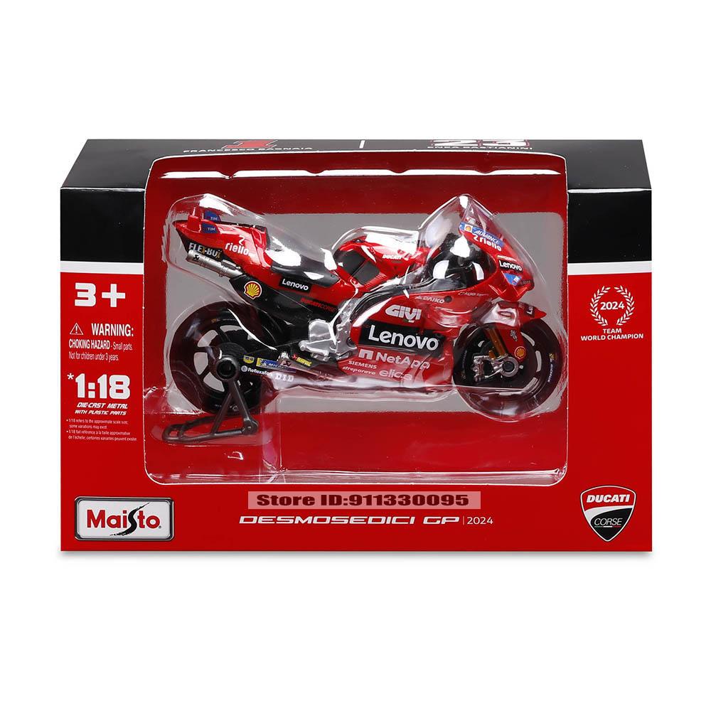 Maisto 1:18 2024 Ducati Lenovo Team #1 Bagnaia Champion Driver Moto GP Racing Casting Alloy Motorcycle Model Collection Gift Toy