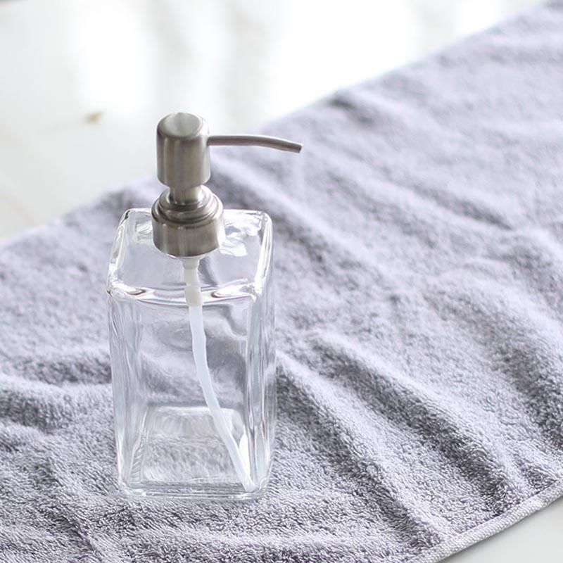 Glass Shampoo Dispenser Stainless Steel Pump Liquid Soap Essential Oil Emulsion Transparent Bottle Liquid Shower Gel Foam Bottle