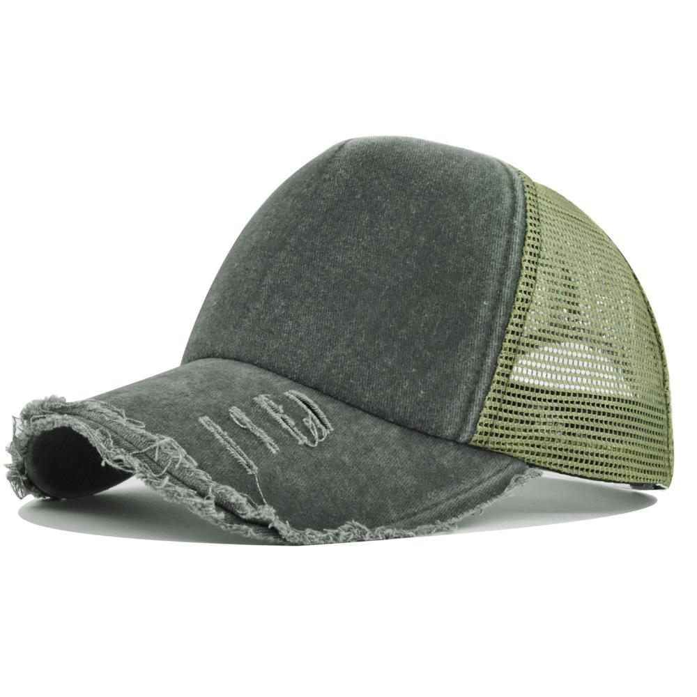 Custom Unisex Washed Retro Cotton Outdoor Sport Printing Logo Trucker Hats Distressed Vintage 6 Panel Blank Plain Baseball Caps