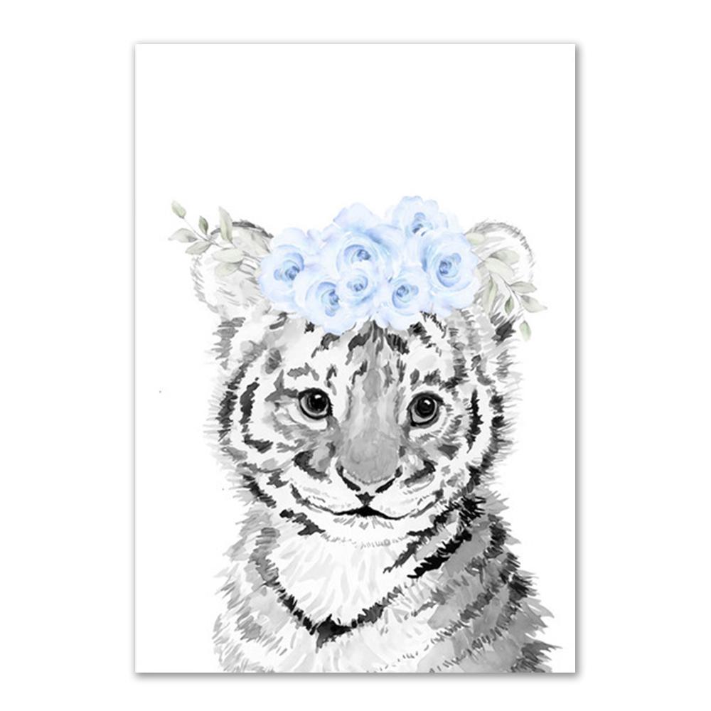 Personalize Baby Name Wall Decoration Painting Customize Nursery Wall Art Poster For Kids Bedroom Deco Animals Canvas Painting