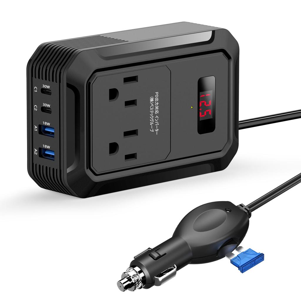 BESTEK A-MRI2010EU-BK Inverter, Modified Sine Wave, 200W, Enhanced Edition, 12 V, 100 V, Voltage