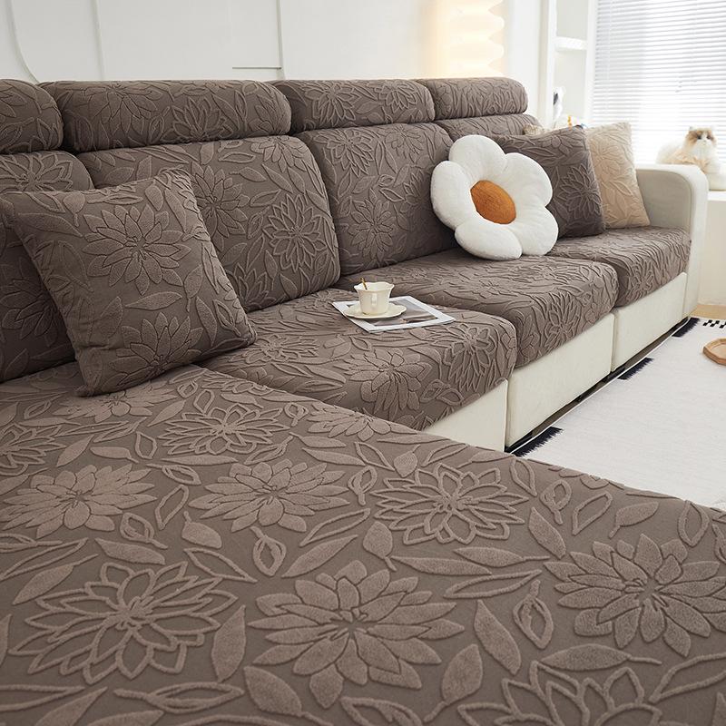 New Flower Pattern Jacquard Sofa Covers For Living Room Super Thicken Soft Sofa Seat Cushion Cover Elastic Fabric Sofa Slipcover