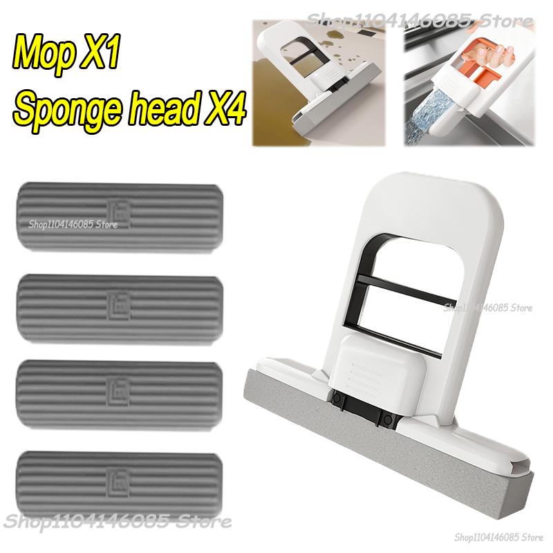 Portable Handheld Cleaning Mop Mini Foldable Desktop Mop Home Replacement for Bathroom Kitchen Desktop Glass Living Room Car