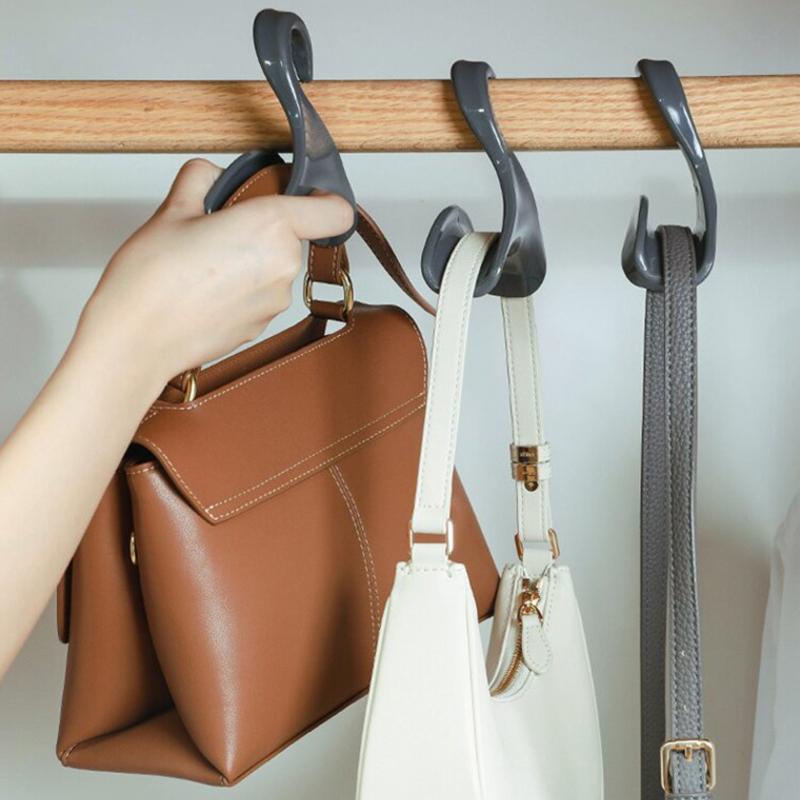 3/5Pcs Widen Plastics Hanger Connection Hook Stackable Space Saving Storage Multifunctional Bag And Hat Hanging Rack