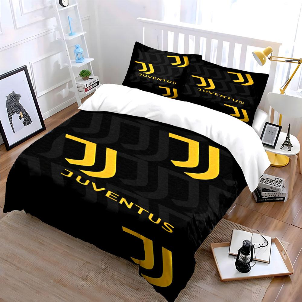 Yellow Juventus logo pattern. Bedding sets Duvet cover sets Duvet covers Pillowcases(1 * Duvet Cover 2 * Pillowcases without duvet insert)