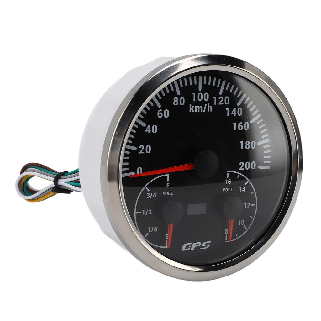 110mm 4 3 8in 3 In 1 GPS Speedometer Odometer with Voltmeter Fuel Level Gauge Turn Signal 200KM H for RV Yacht Truck