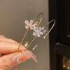 Fashion Jewelry Zircon Flower Butterfly Open Cuff Bracelet For Women Stylish Elegant Hand Accessory