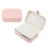 Jewelry Case Portable Beautiful Pink Necklace Ring Ear Stud Storage Box Adjustment Leather Travel