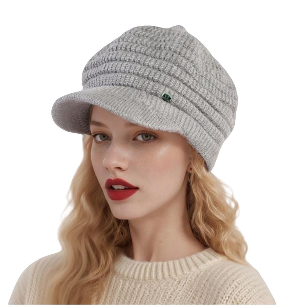 Solid Color Beanie Cap Wool Snow Ski Caps Fashion Newsboy Beret  Winter