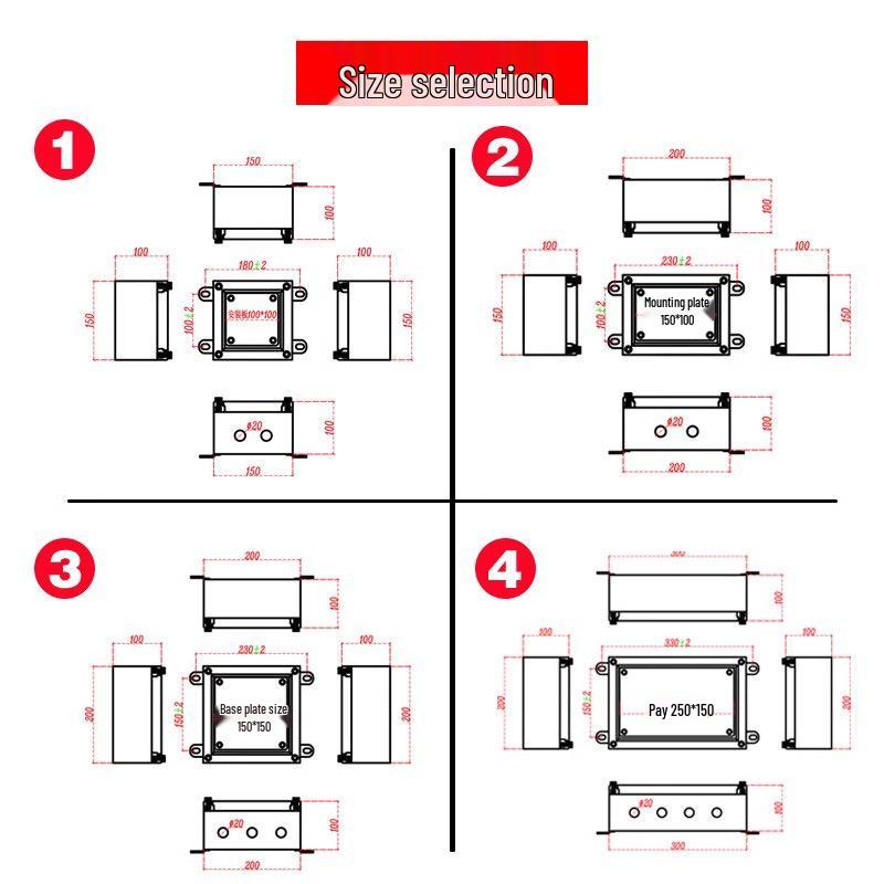 304 & 316L Stainless Steel Waterproof Terminal Junction Box for Outdoor Use