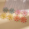 Oil drop flower petals steel needle stud earrings sweet earrings earrings