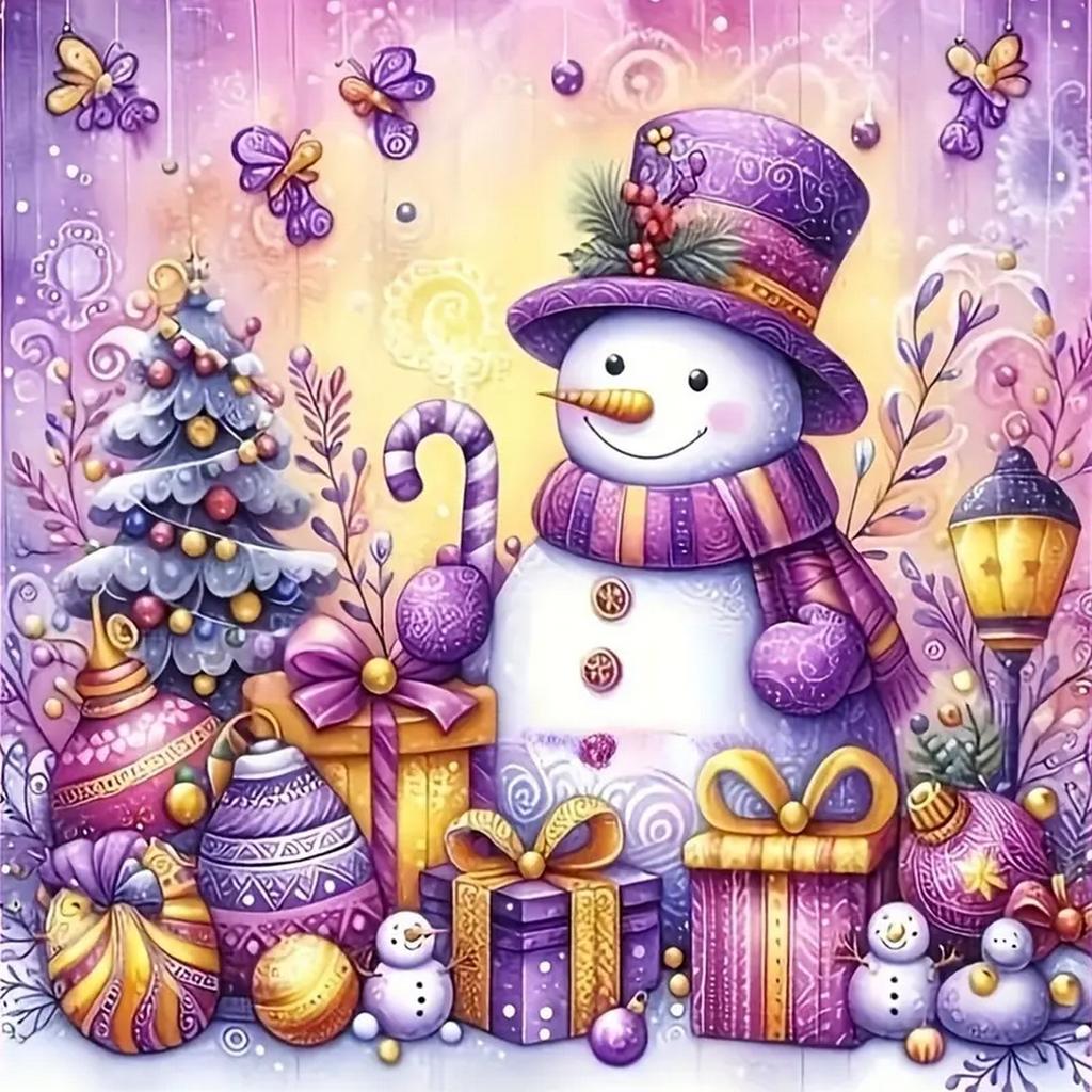 DIY Full Round Diamond Painting Cross Stitch Merry Christmas Santa Claus Snowman Home Decoration Arts Diamond Painting 5d Diamond Art Painting