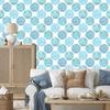 Wallpaper Turquoise Plants Pattern for Living Room and Bedroom 50x1000