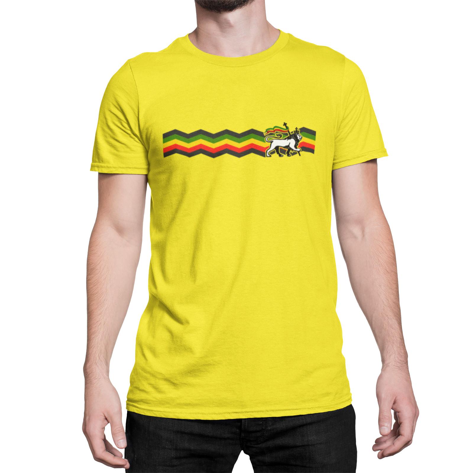 LION JUDAH Rasta Strip Mens  T-Shirt Mens Womens Tees Top Jamaica Rastafarian Reggae Music Eco S