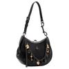 VIVIENNE WESTWOOD Charm Frame Python Effect Embossed Pendant Shoulder Bag Women Shoulder Bag Black Gold Silver 4B01000PWL00D7BLACK