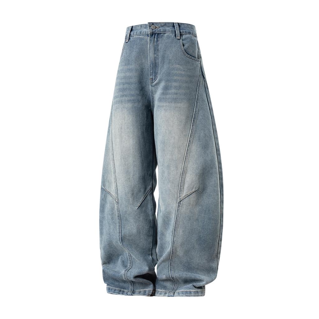 Heren Losse Retro Gewassen Rechte Pijp Casual Jeans