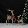 Father and Son Glowing Deer Wrought Iron Ornament for Holiday Display