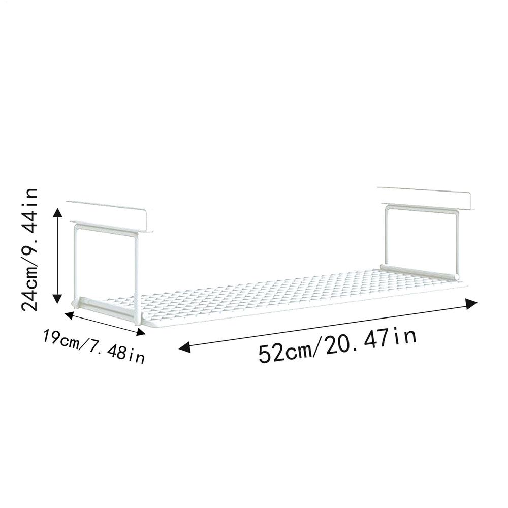 Extendable Under Cabinet Organizer Shelf Steel Under Desk Storage Rack Multipurpose Kitchen Household Hanging Storage Racks