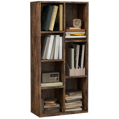 Seven-Cube Bookcase - Rustic Brown Wood Effect