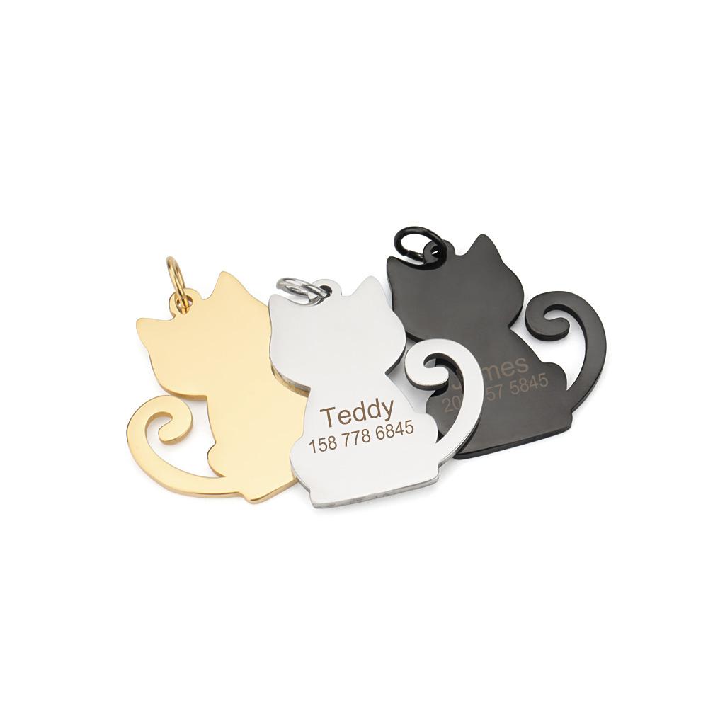Custom Name Cat Collar Pendant Personalized Pet Collar Accessories Cat Tag Customized Anti-lost