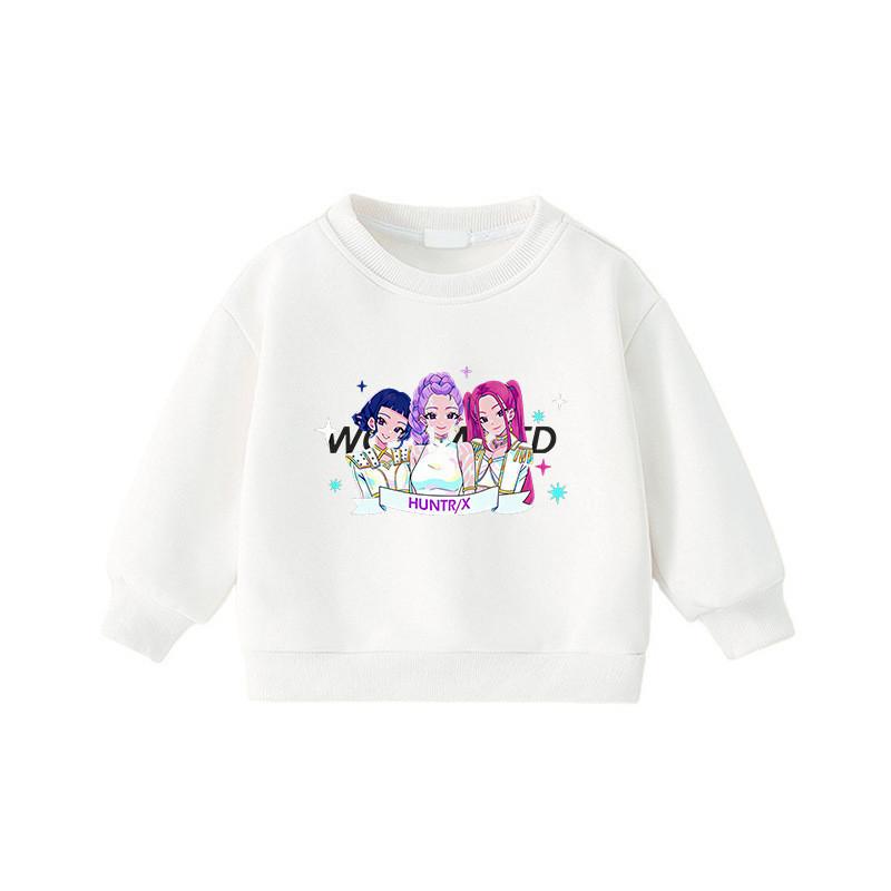 

Kids Girls Kpop Hunters Rumi Zoey Mira Huntrix Print Colorful Long Sleeves Sweatshirt 110cm белый