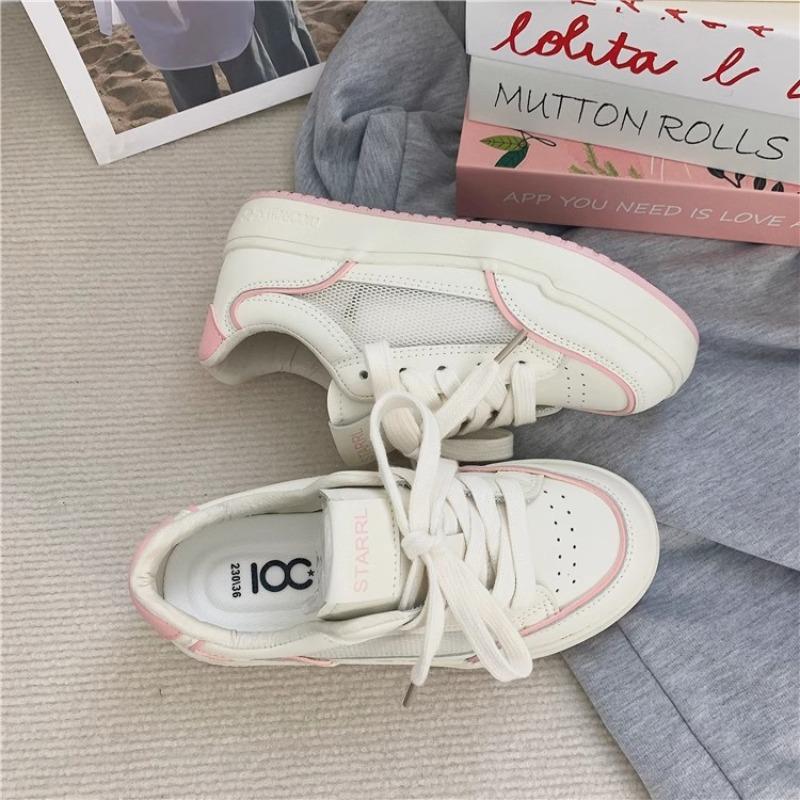 Design mesh breathable thick-soled white shoes women's summer new casual versatile sports shoes