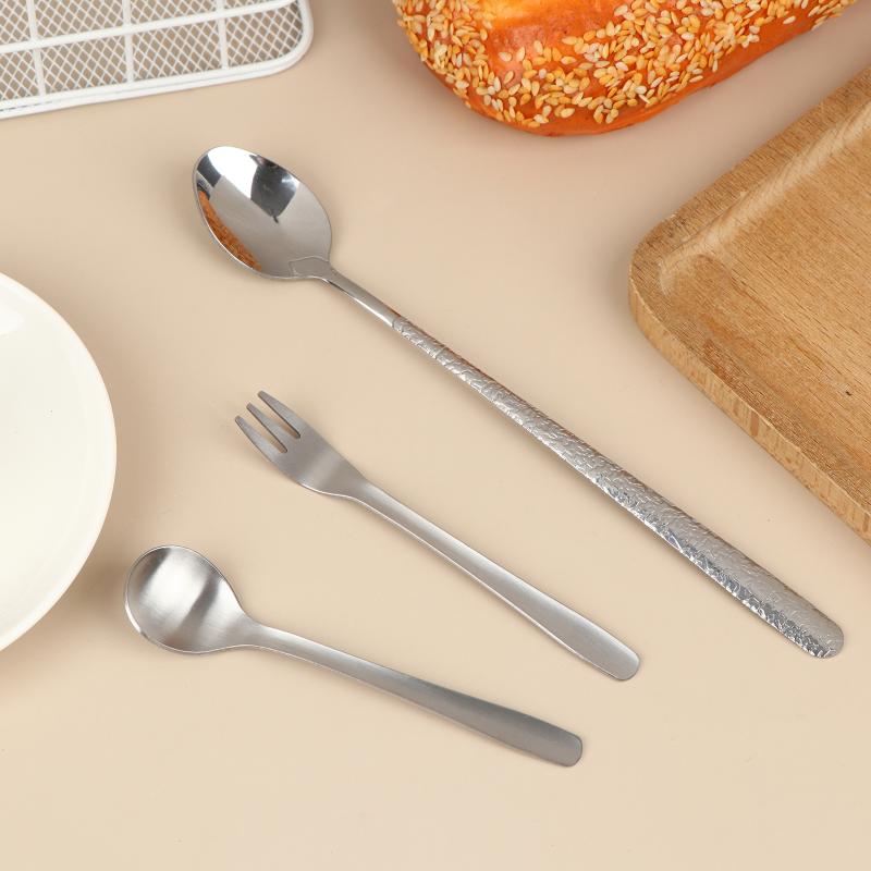 Outdoor Stainless Steel Fork Spoon Salad Spoon Cake Fruit Fork Western Fork Tableware For Home School And Restaurant