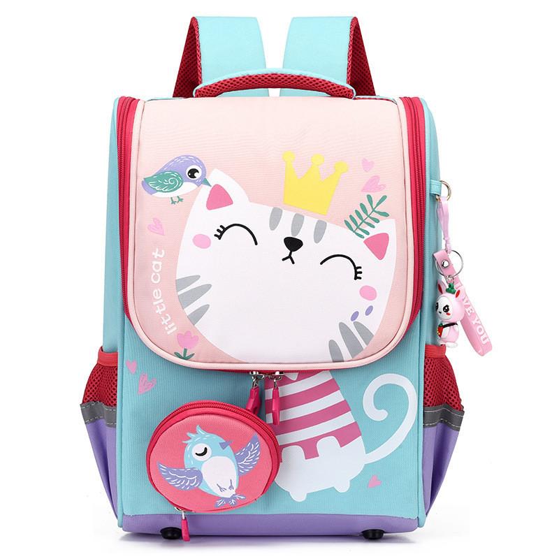 Adorable Cartoon Nylon Backpack For Boys And Girls In Primary School Large Capacity