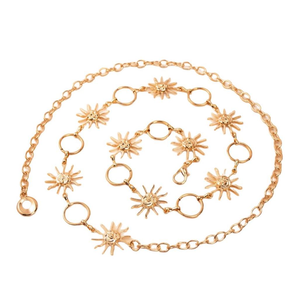 Cross-Border Metal Thorn Barbs Waist Chain: Punk Hip Hop Retro Exaggerated Women's Body Ring Chain