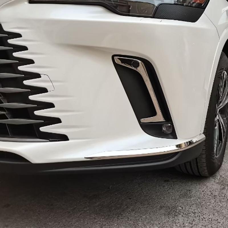 For Lexus RX 350 350h 450h+ 500h 2024 Steel Car Front Fog Light Strip Trim Frame Cover Trim 2Pcs Eyebrow Accessories