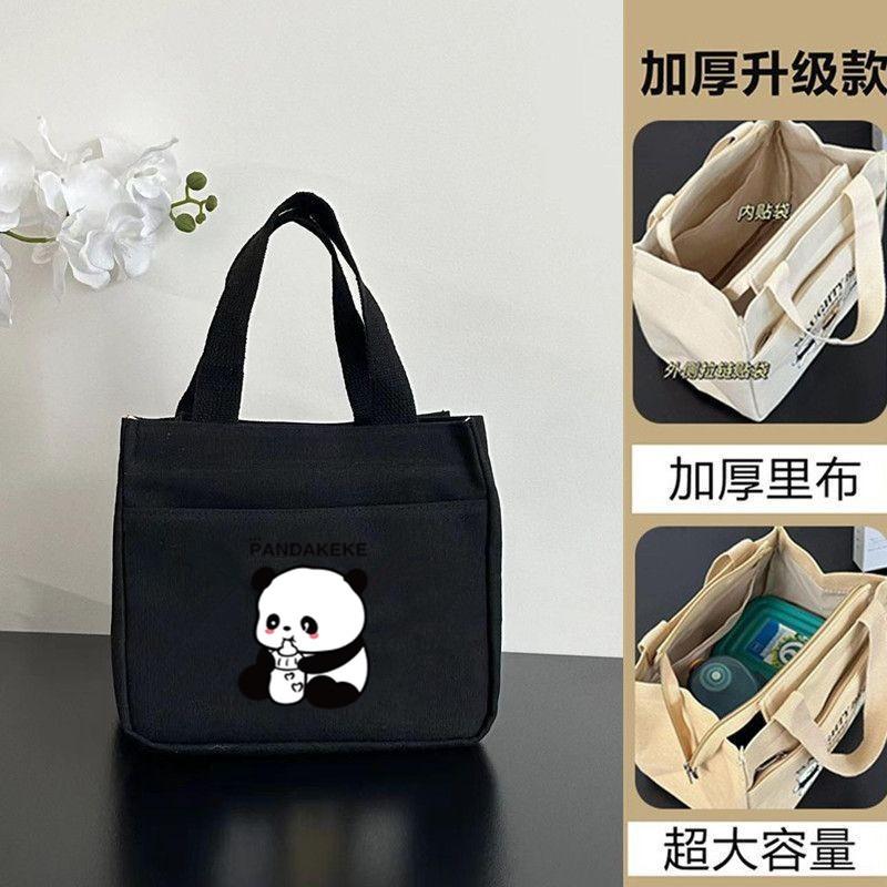 Canvas handbag large capacity simple office worker cartoon versatile lunch box mommy with rice bento bag