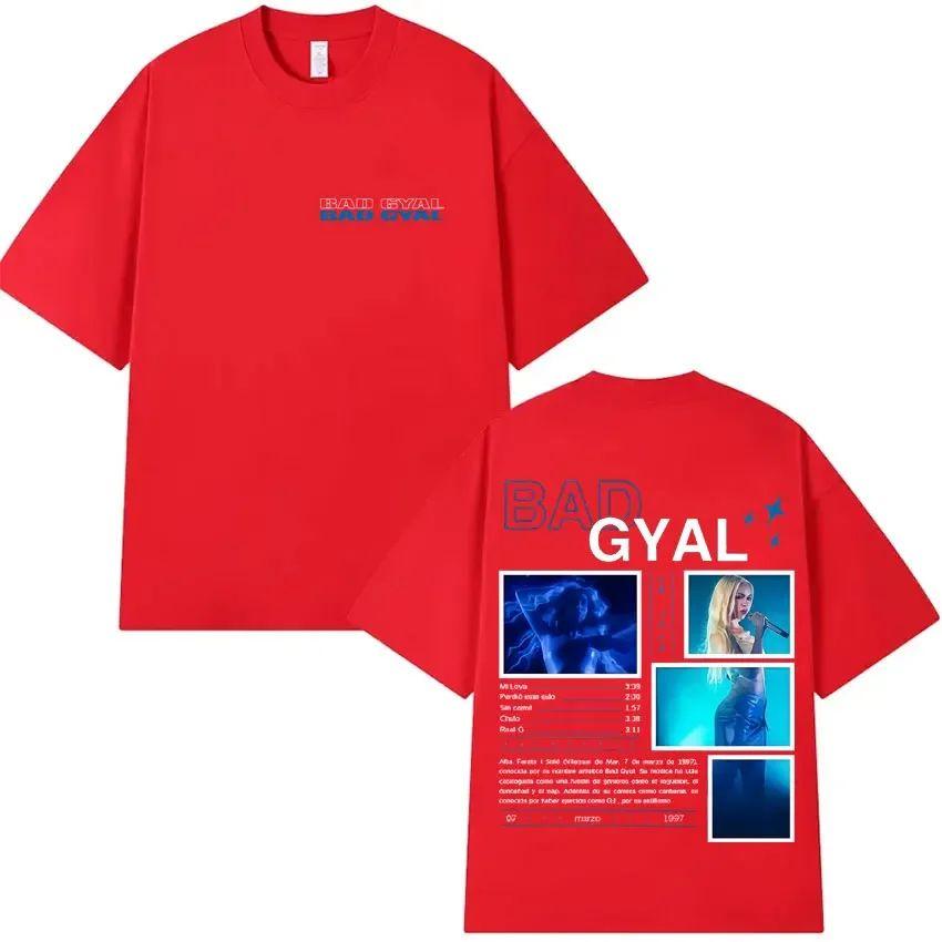 Punk Y2K Clothing Bad Gyal Album Tour Double Sided Print Graphics Tees Oversized Hip Hop T Shirt Casual Style Comfortle Unisex