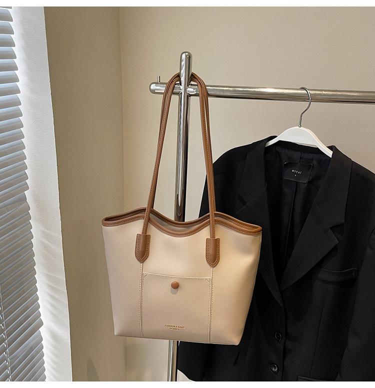 Large-capacity Bag Women's New Simple Shoulder Messenger Bag High-end College Student Commuting Tote Bag