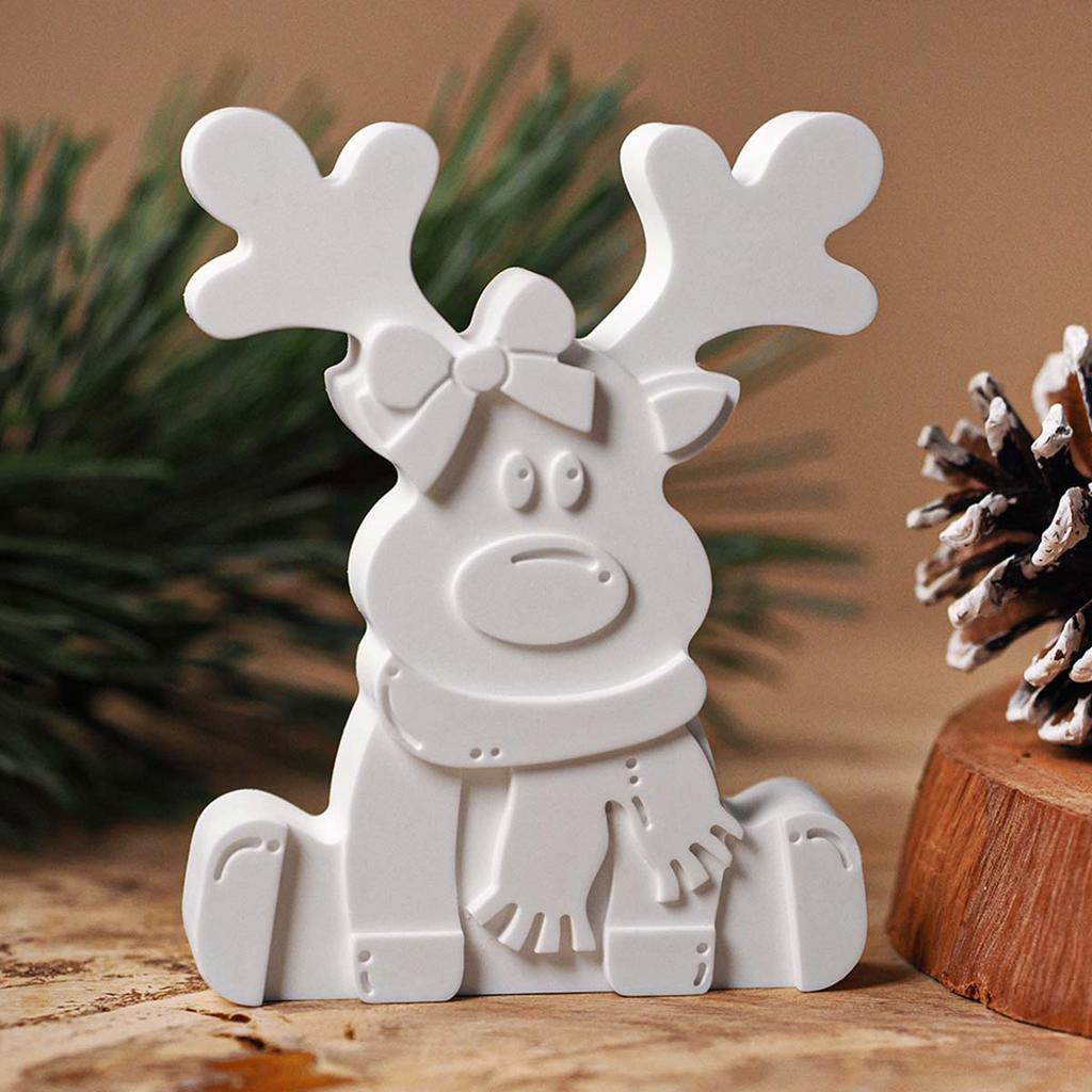 3D Cute Elk Silicone Candle Mold DIY Christmas Party Ornaments Fawn Craft Gifts Making Soap Plaster Resin Casting Molds Home Dec