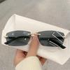 Retro Frameless Fashionable Sunglasses, Cut Edge Sunglasses With Personalized Jelly Colored Sunglasses.