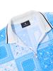 WIDEANGLE Co Airhole Nature Paisley Polo Shirt L_Blue